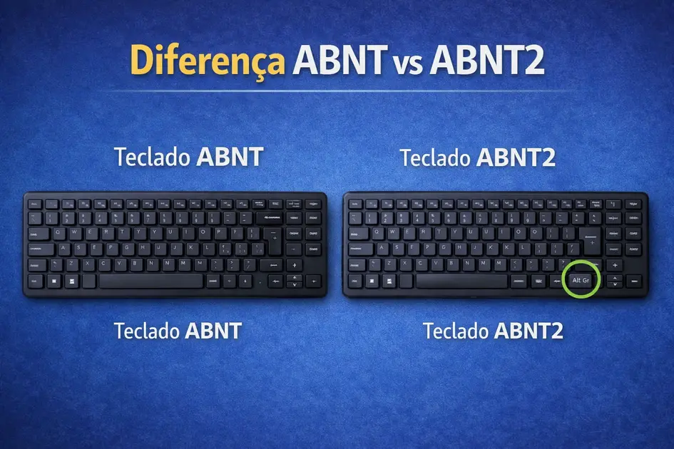 diferença entre teclado abnt e abnt2 com destaque para tecla altgr no layout brasileiro