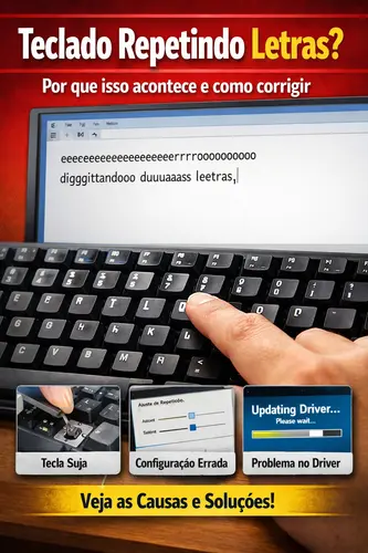 teclado repetindo letras ao digitar mostrando caracteres duplicados na tela