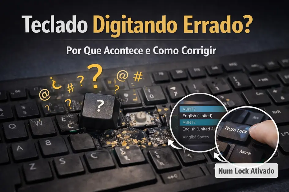 teclado digitando caracteres errados por layout incorreto num lock ativado e configurações de idioma