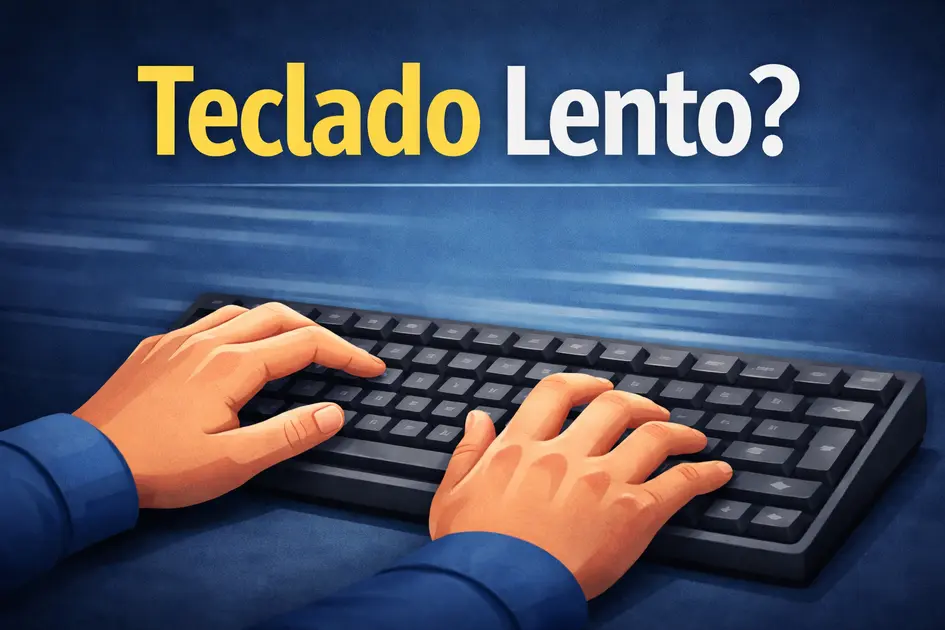teclado lento ao digitar mostrando atraso na resposta das teclas no computador