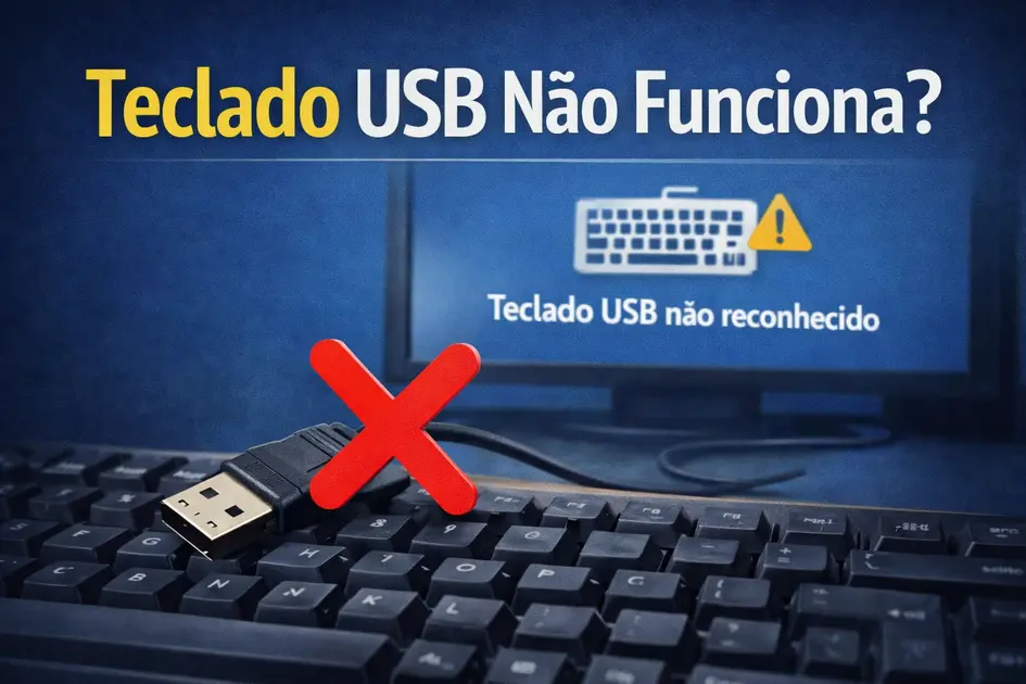 teclado usb não funciona com erro de dispositivo não reconhecido no computador