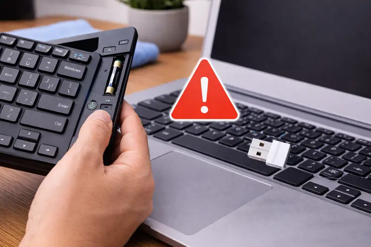 teclado sem fio com receptor usb não reconhecido pelo computador